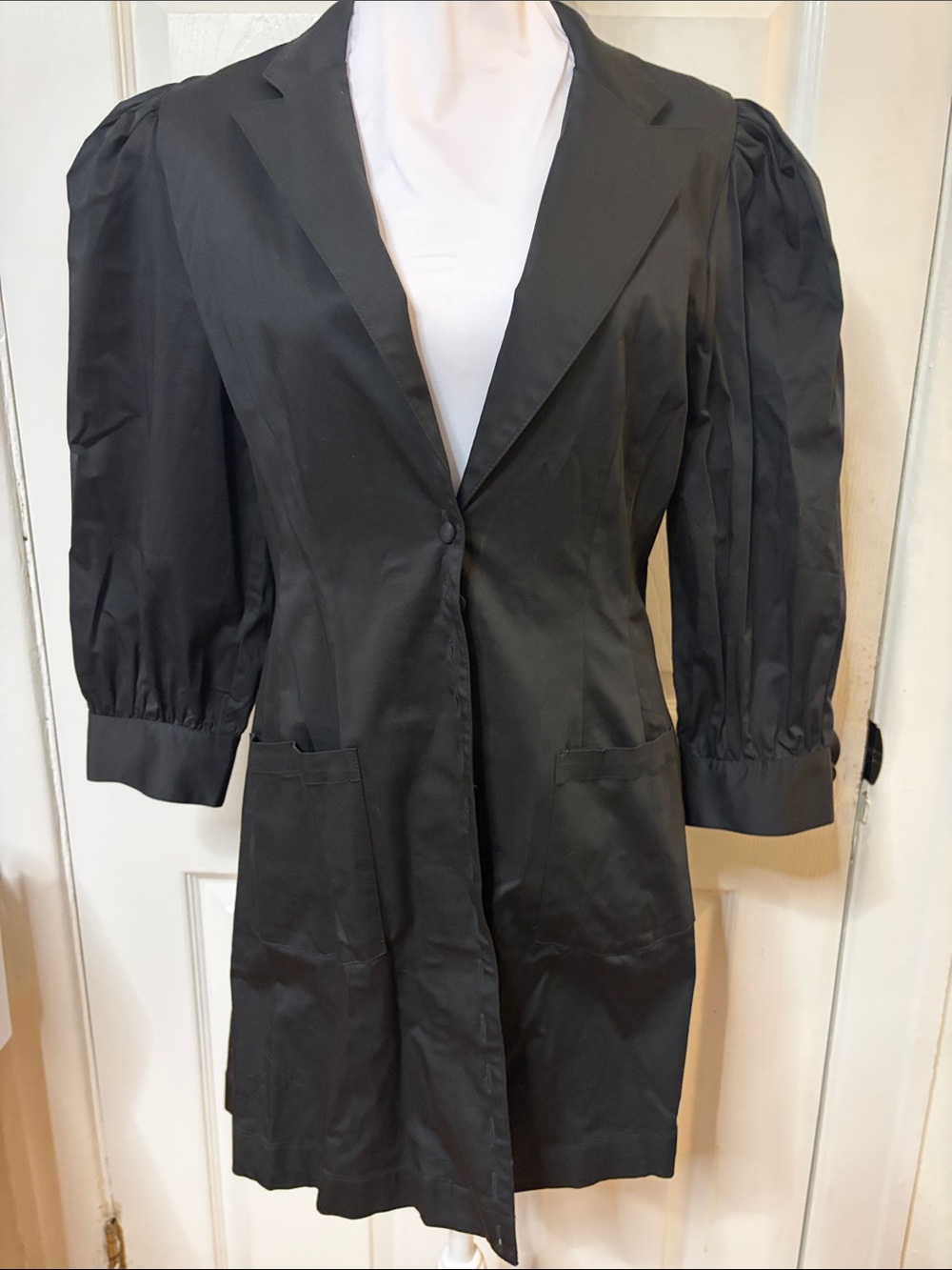 Black Puff-Sleeve Women's dress